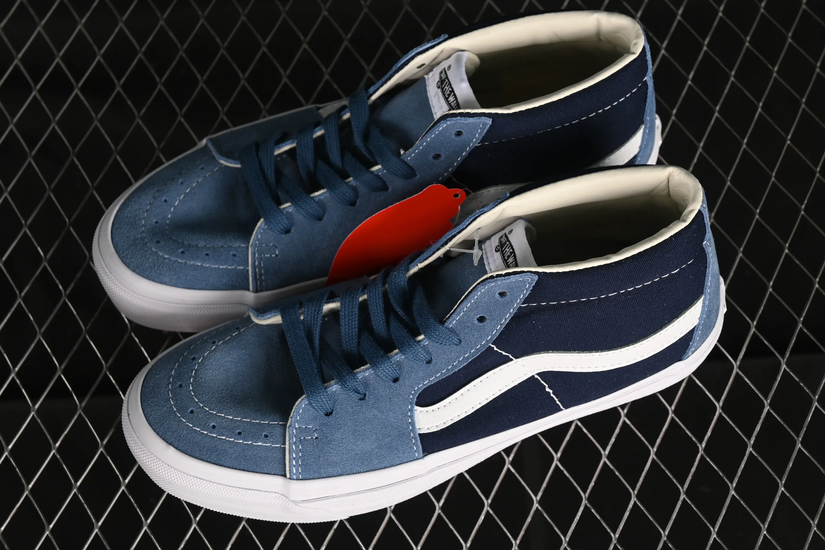 All categories Vans Vans series Vans Mid Vans Sk8-Mid Reissue 83 high-end branch blue stitching suede casual retro skateboard shoes VN000CQQDWR